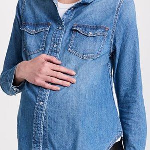 Hatch The Mama Denim Maternity Shirt Size 1